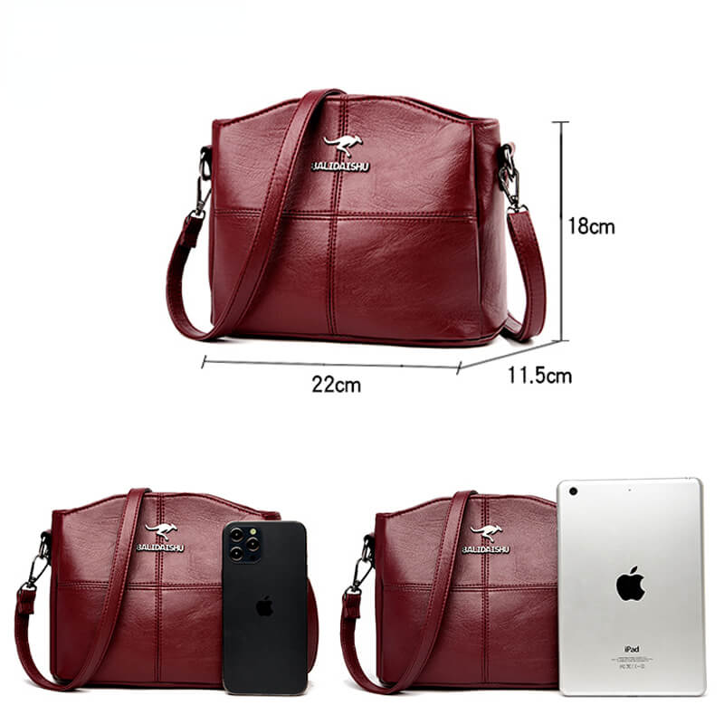 Trendy Leather Small Crossbody Tote Bag For Women