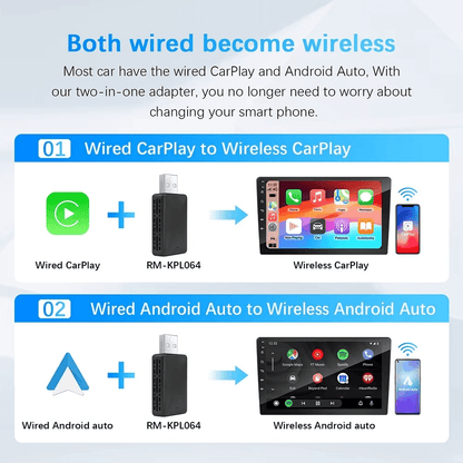 Wireless CarPlay & Android Auto Adapter 2in1 Smart Dongle | Pejayz