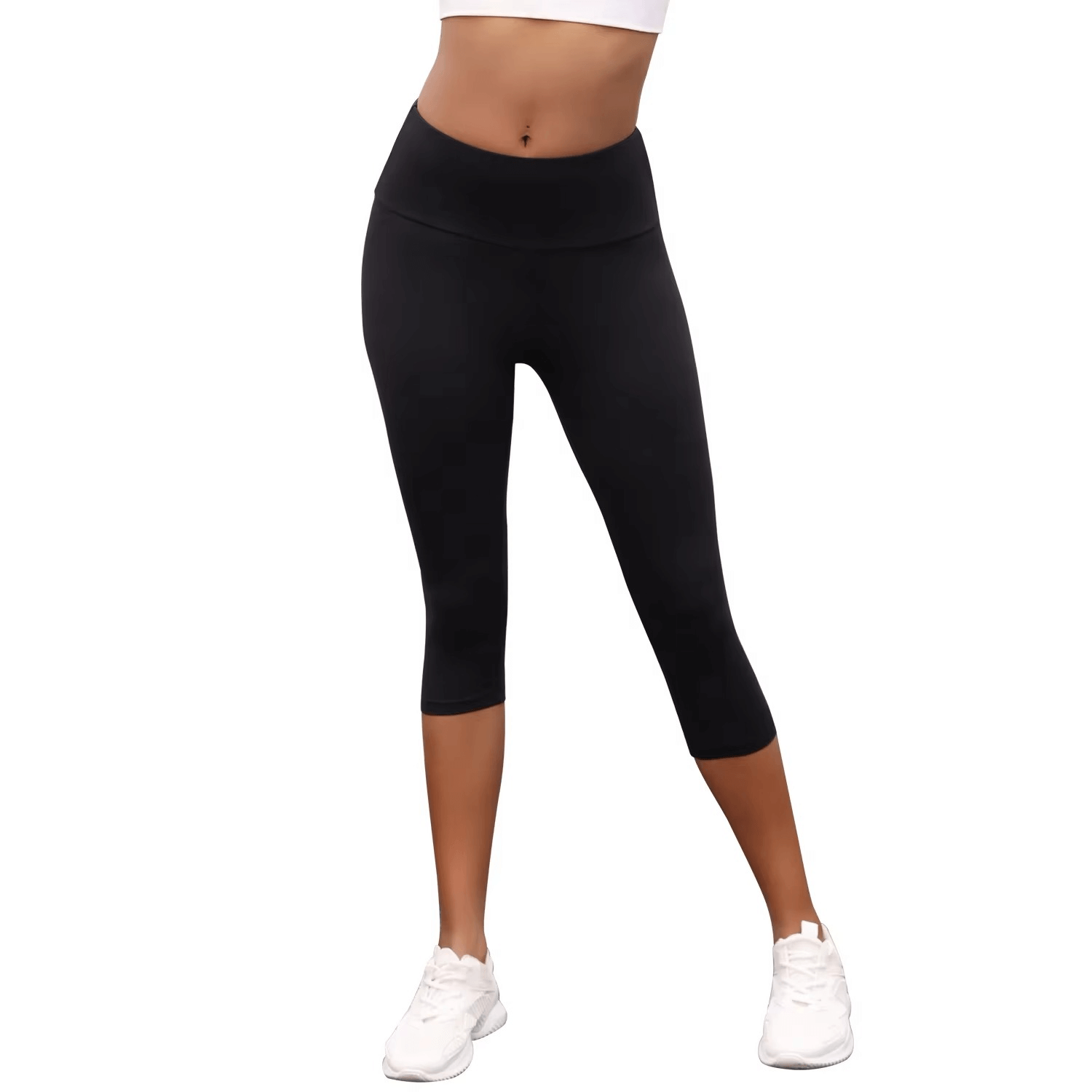 Womens High Waisted Capri Pants Super Soft Tummy Control - Pejayz