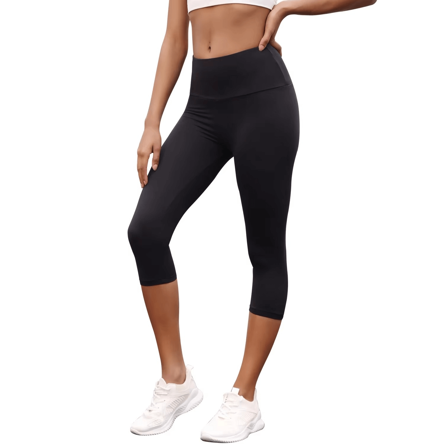 Womens High Waisted Capri Pants Super Soft Tummy Control - Pejayz