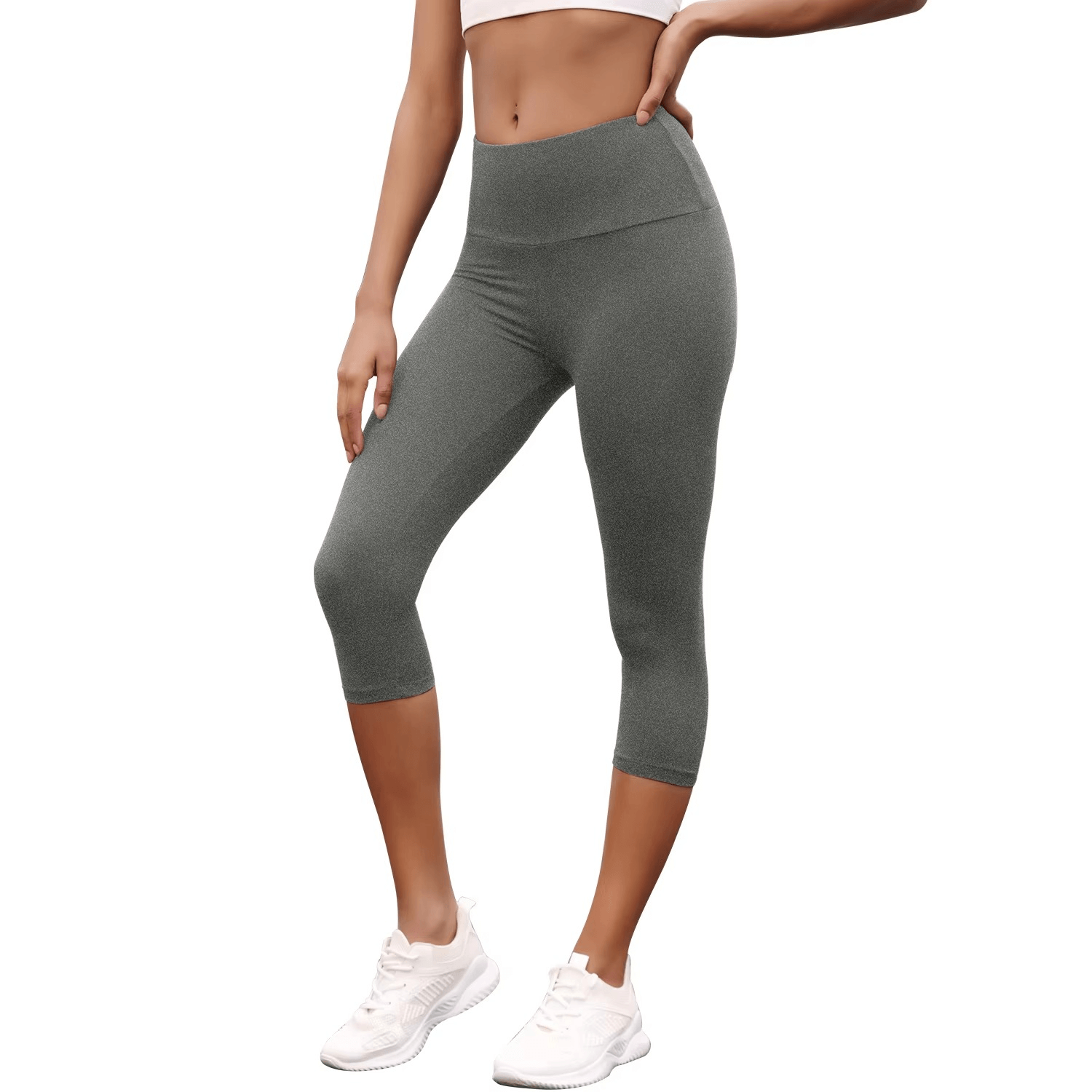 Womens High Waisted Capri Pants Super Soft Tummy Control - Pejayz