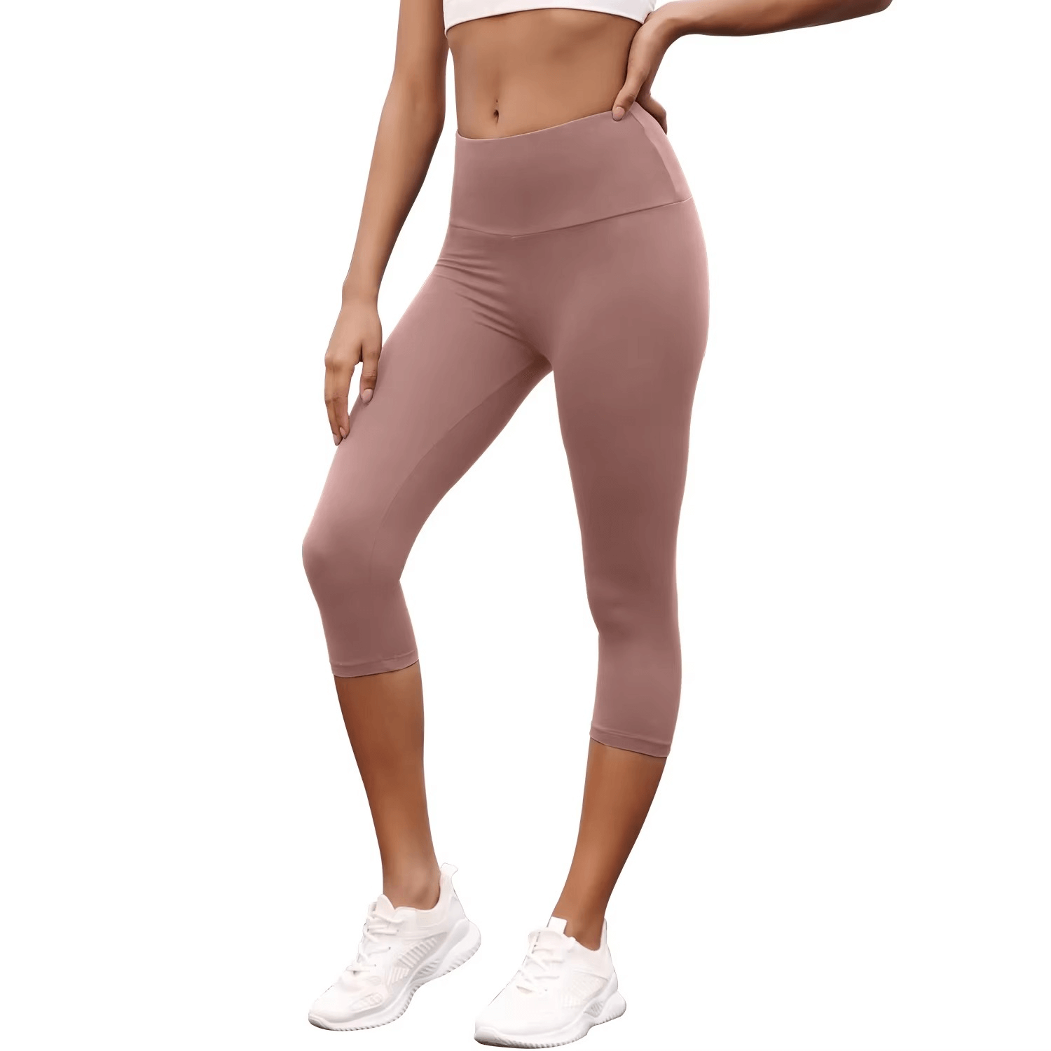 Womens High Waisted Capri Pants Super Soft Tummy Control - Pejayz