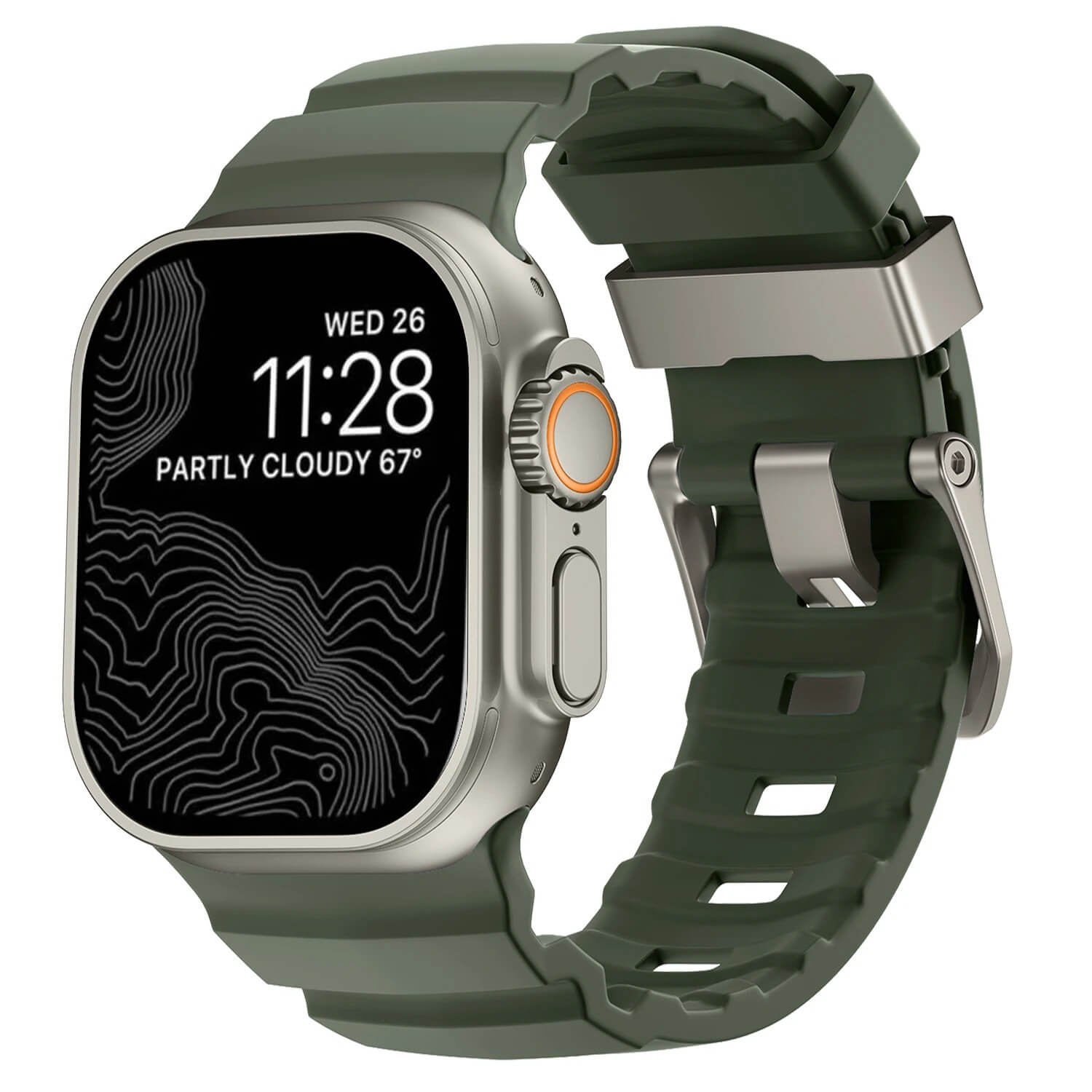  Premium Sports Silicone Band For Apple Watch Ultra With Buckle