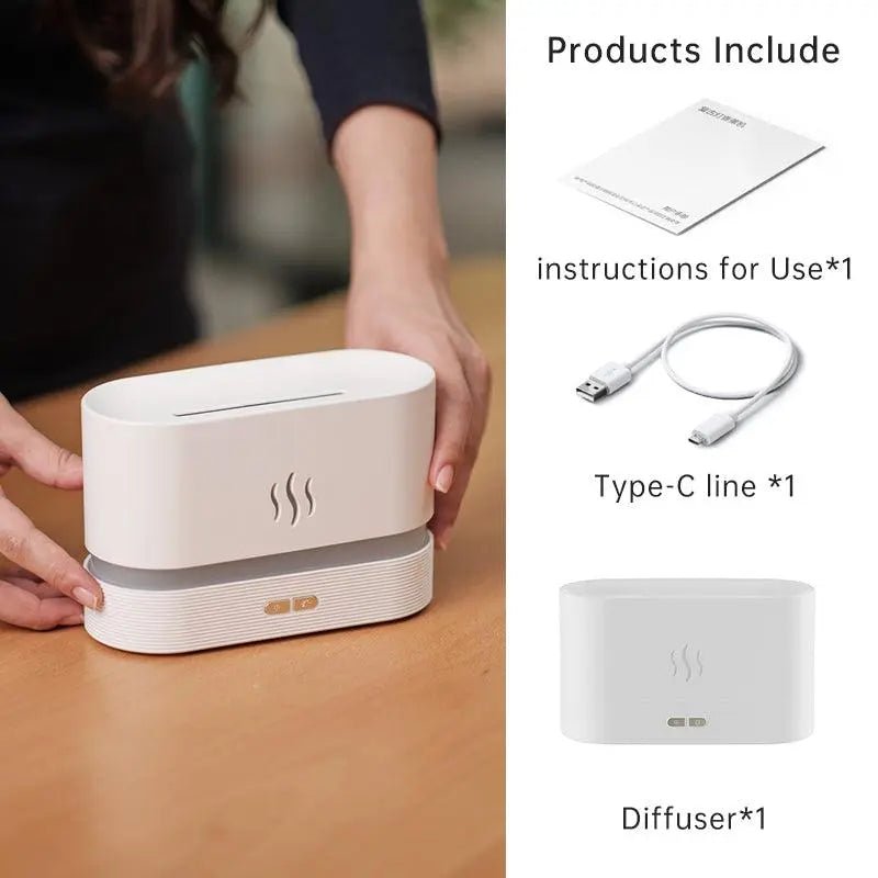 Aroma Diffuser Air Humidifier Ultrasonic Essential Oil Flame Lamp - Pejayz