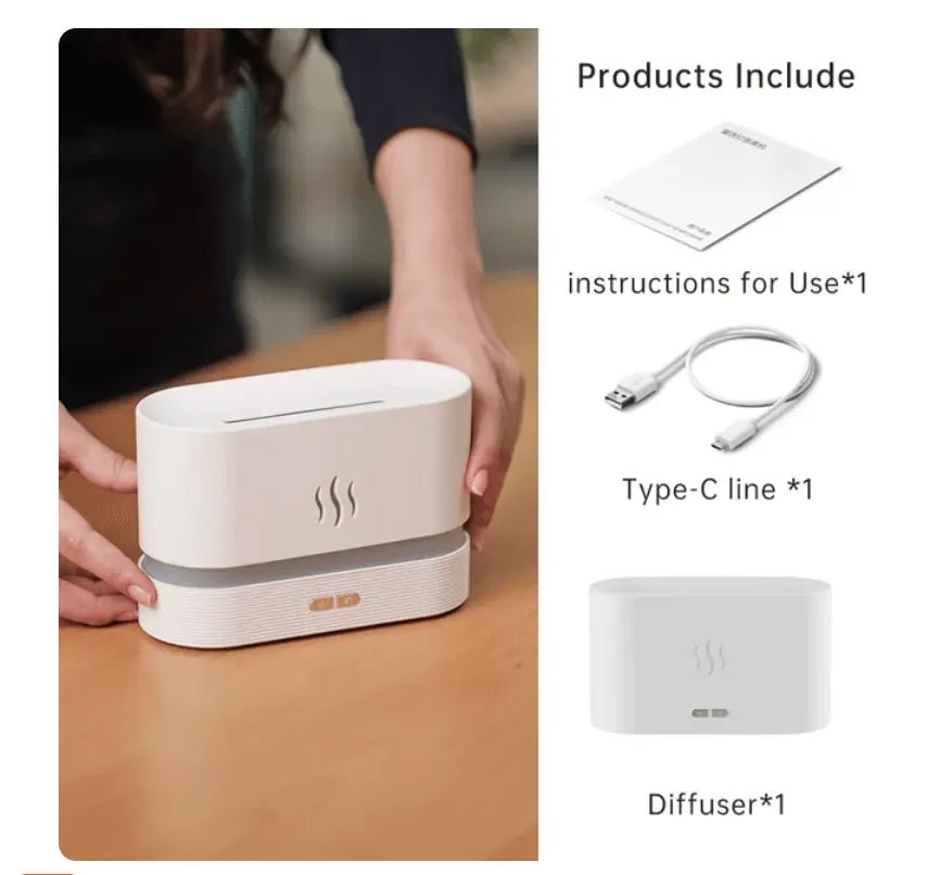 Aroma Diffuser Air Humidifier Ultrasonic Essential Oil Flame Lamp - Pejayz