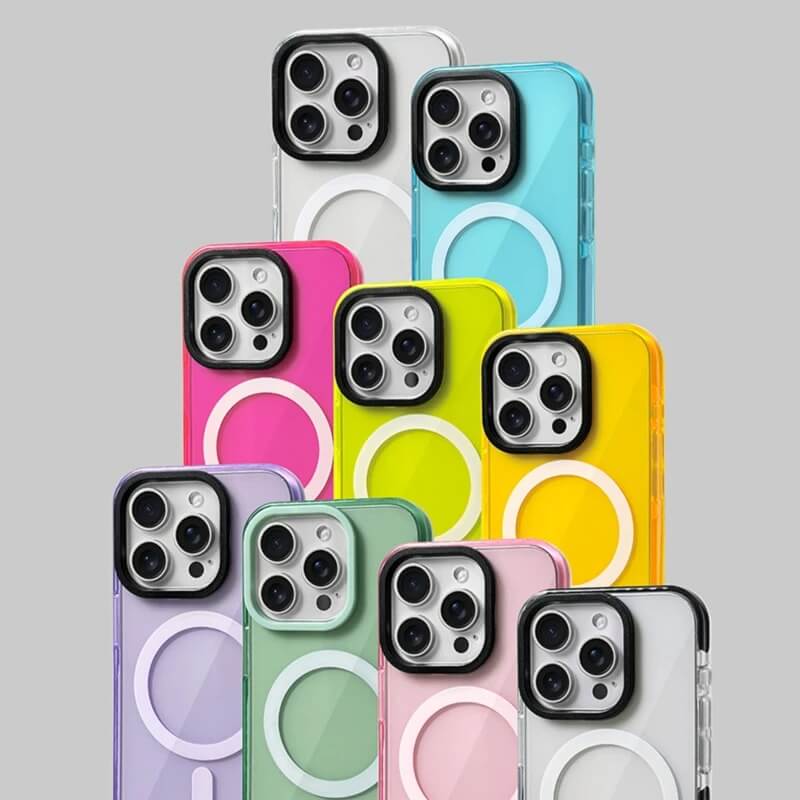 Neon Candy Color Translucent Shockproof Bumper Case For iPhone 16