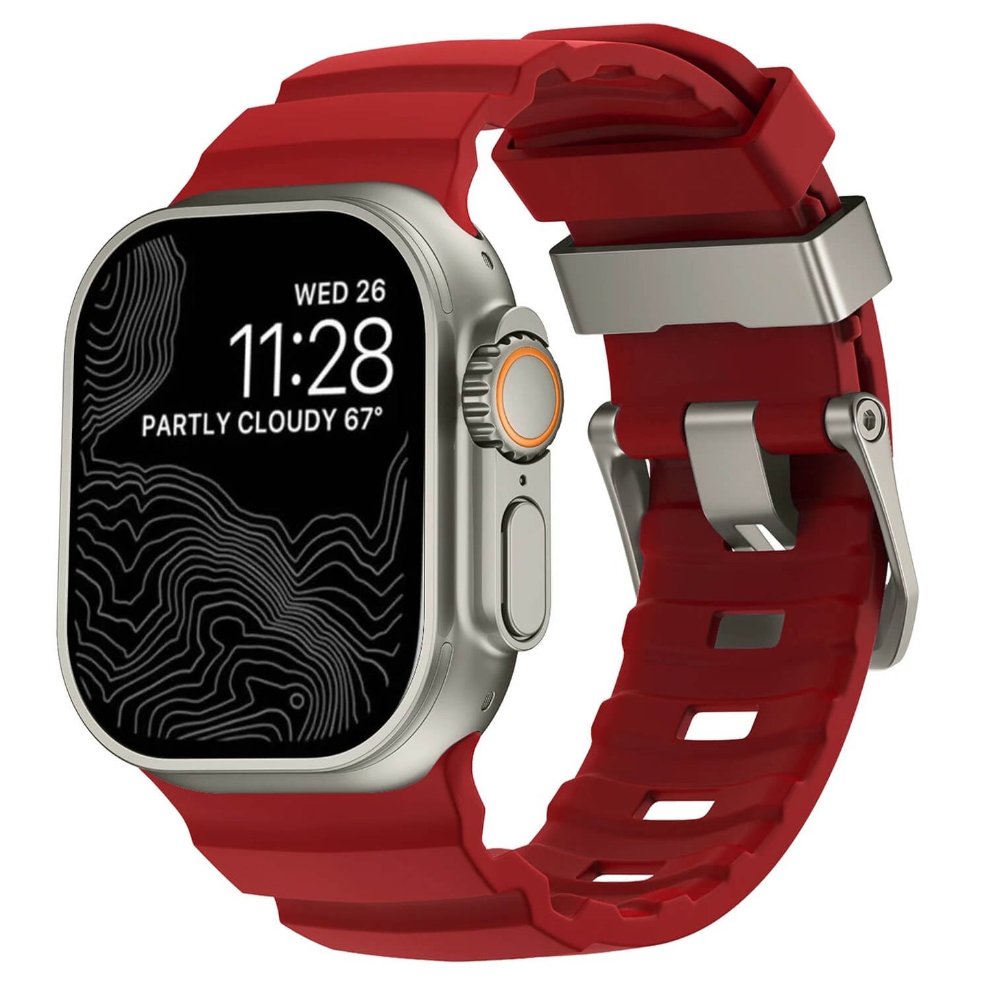  Premium Sports Silicone Band For Apple Watch Ultra With Buckle