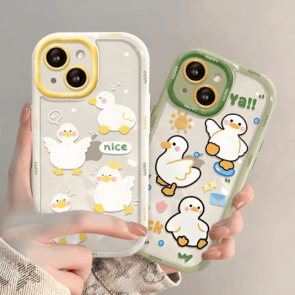 Cute Cat Animal Phone Case Silicone Soft Cover For iPhone 16 & 15 Pro