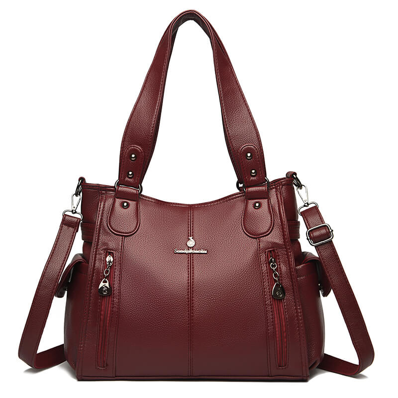 Soft Leather Tote Crossbody Bag - Pejayz