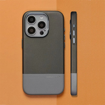 iPhone 16 Series Luxury Duo Tone Leather Case 