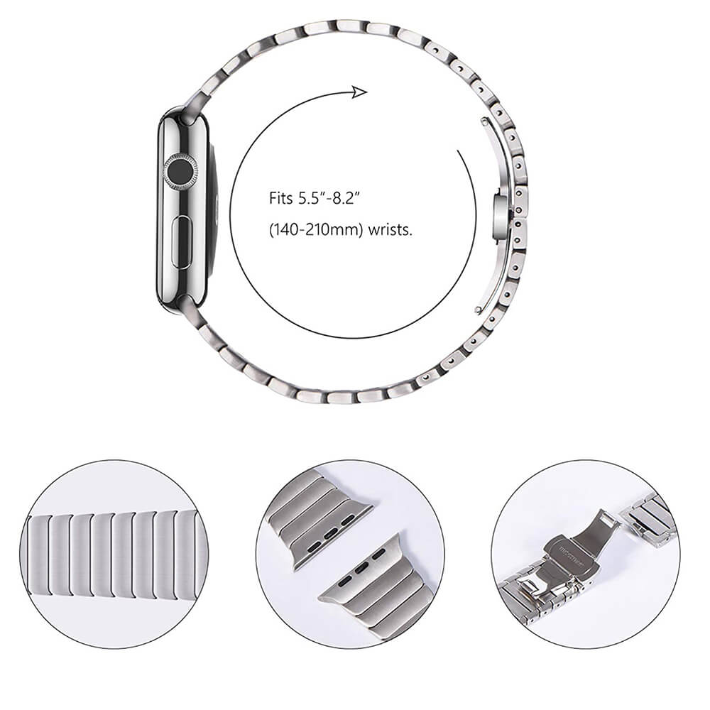 Premium Stainless Steel Strap For Apple Watch Metal Link Bracelet