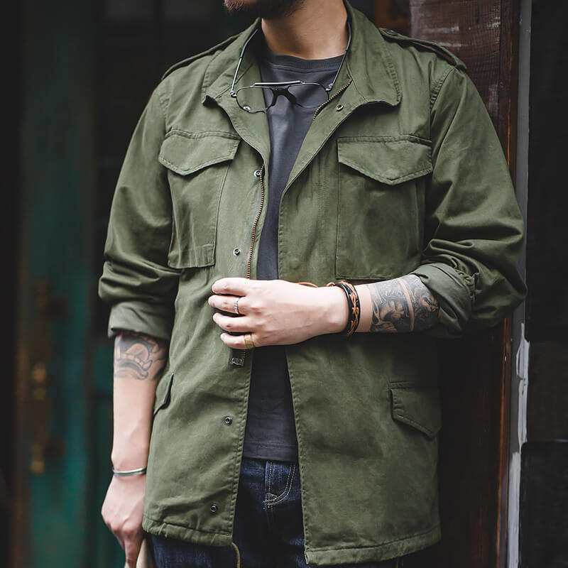 Military Jackets For Men Olive Oversize Vintage Jacket