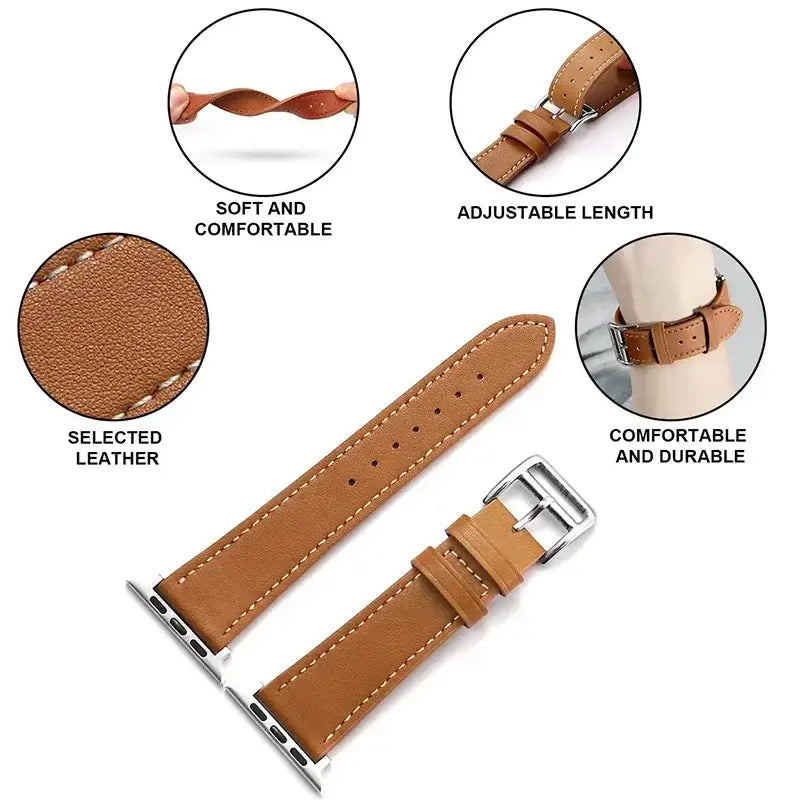 Premium Leather Band For Apple Watch Ultra And Series 10