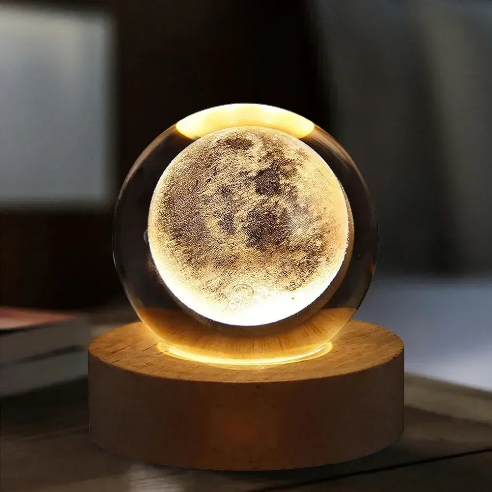 3D Crystal Ball Lamp Galaxy & Planetary Projection USB Night Light