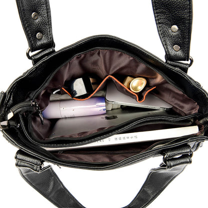 Soft Leather Tote Crossbody Bag - Pejayz