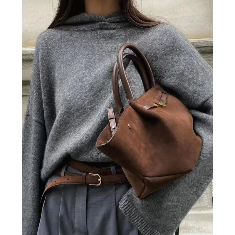  New High-End Suede Frosted Tote Bag