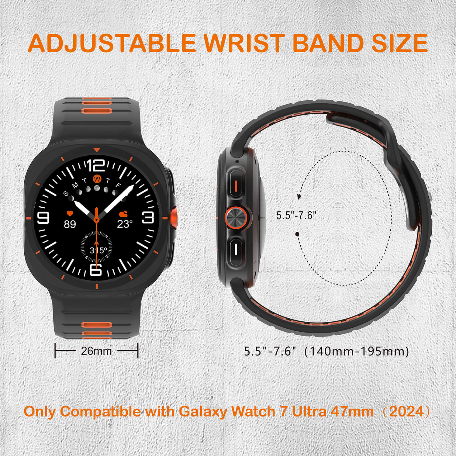 Premium Sports Silicone Strap For Samsung Galaxy Watch Ultra 