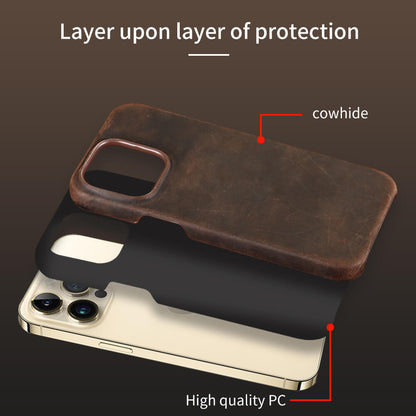 iPhone 16 Case – Retro Shockproof Cowhide Leather Cover | Pejayz
