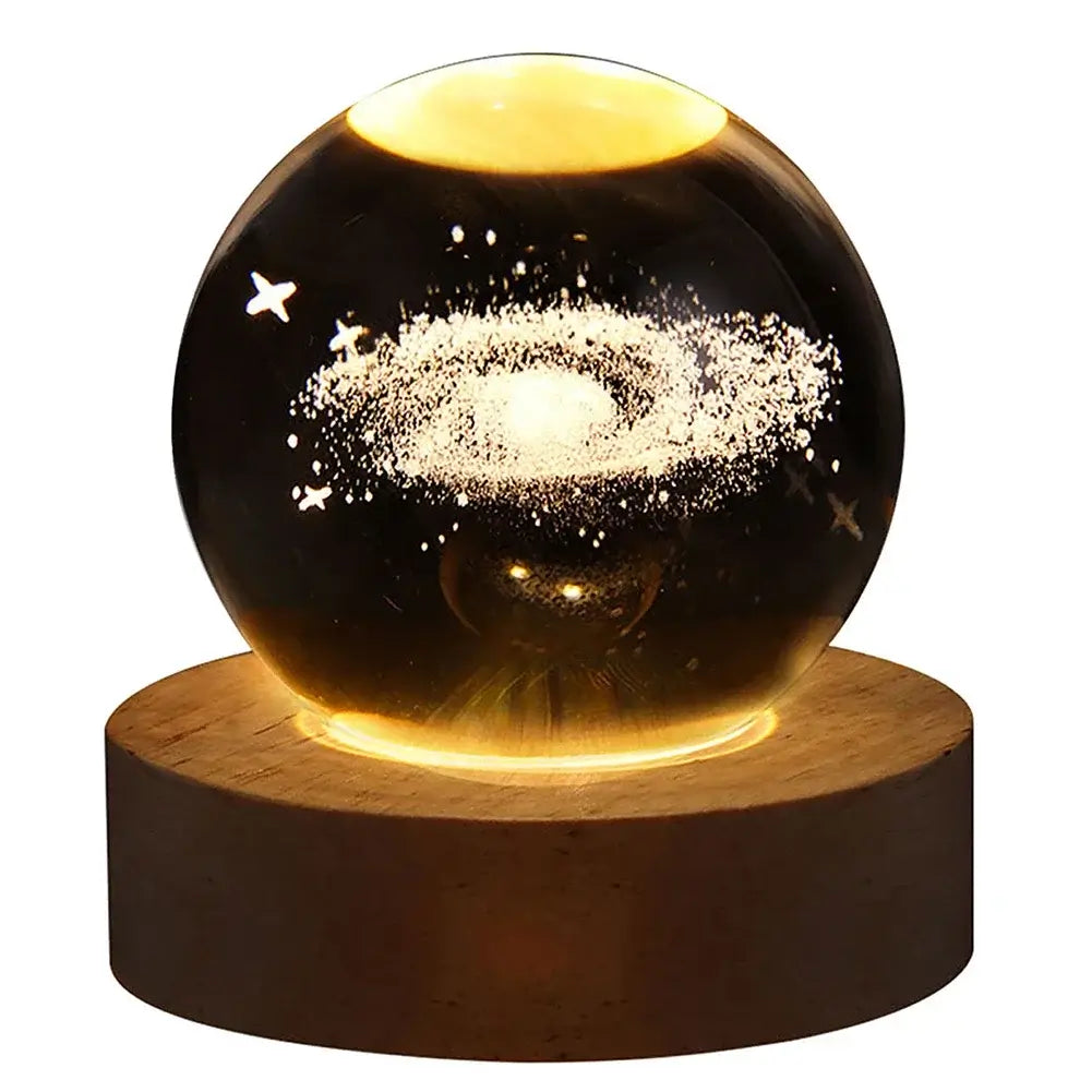 3D Crystal Ball Lamp Galaxy & Planetary Projection USB Night Light
