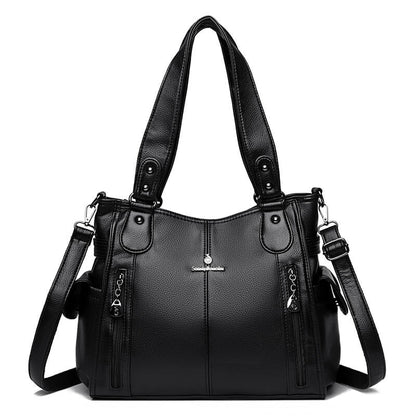 Soft Leather Tote Crossbody Bag - Pejayz