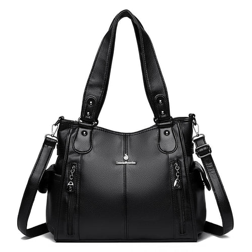 Soft Leather Tote Crossbody Bag - Pejayz