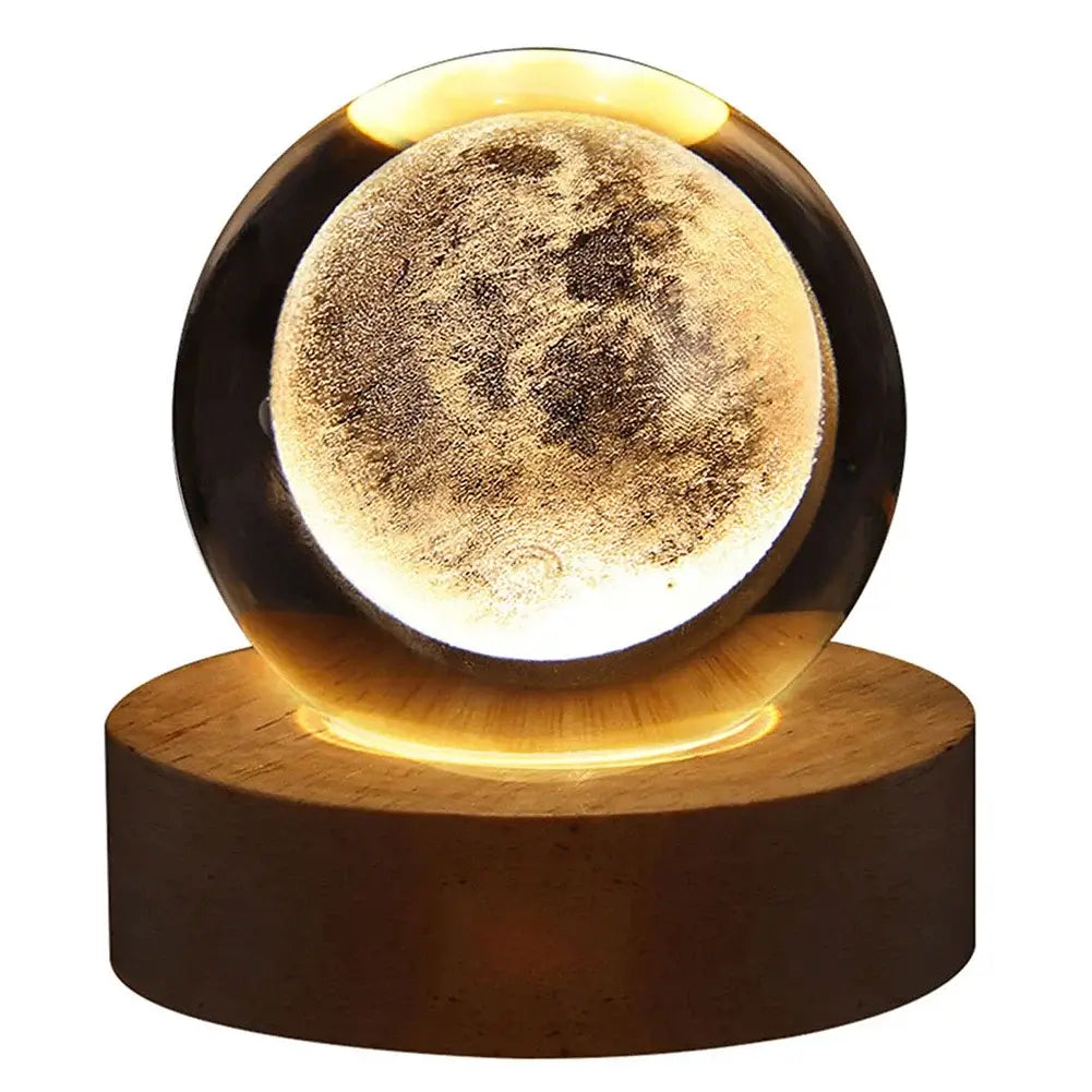 3D Crystal Ball Lamp Galaxy & Planetary Projection USB Night Light