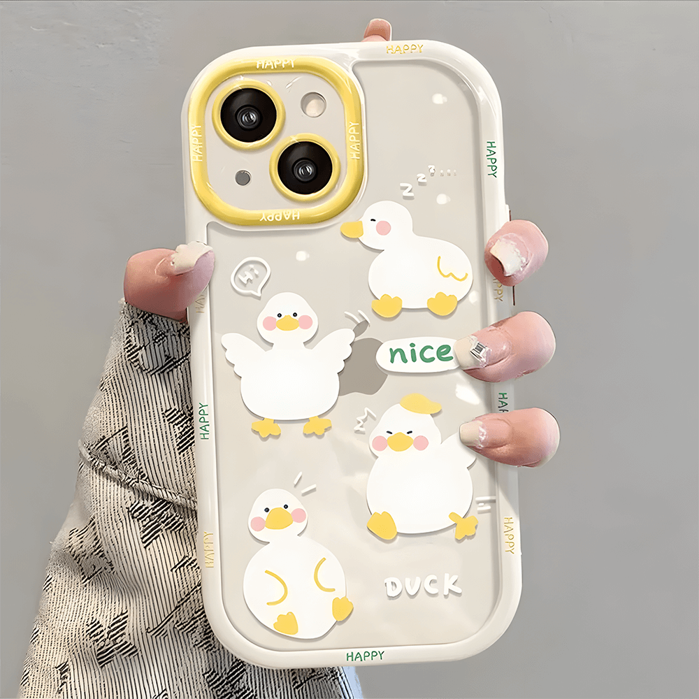 Cute Cat Animal Phone Case Silicone Soft Cover For iPhone 16 & 15 Pro