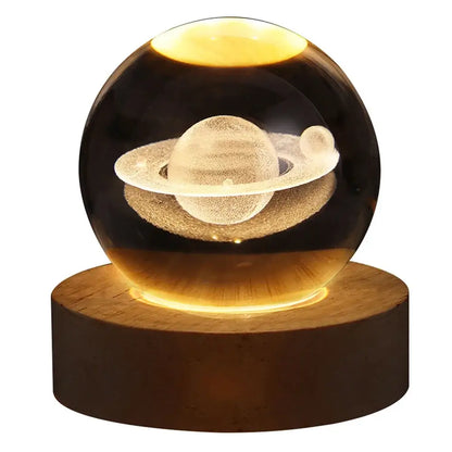 3D Crystal Ball Lamp Galaxy & Planetary Projection USB Night Light