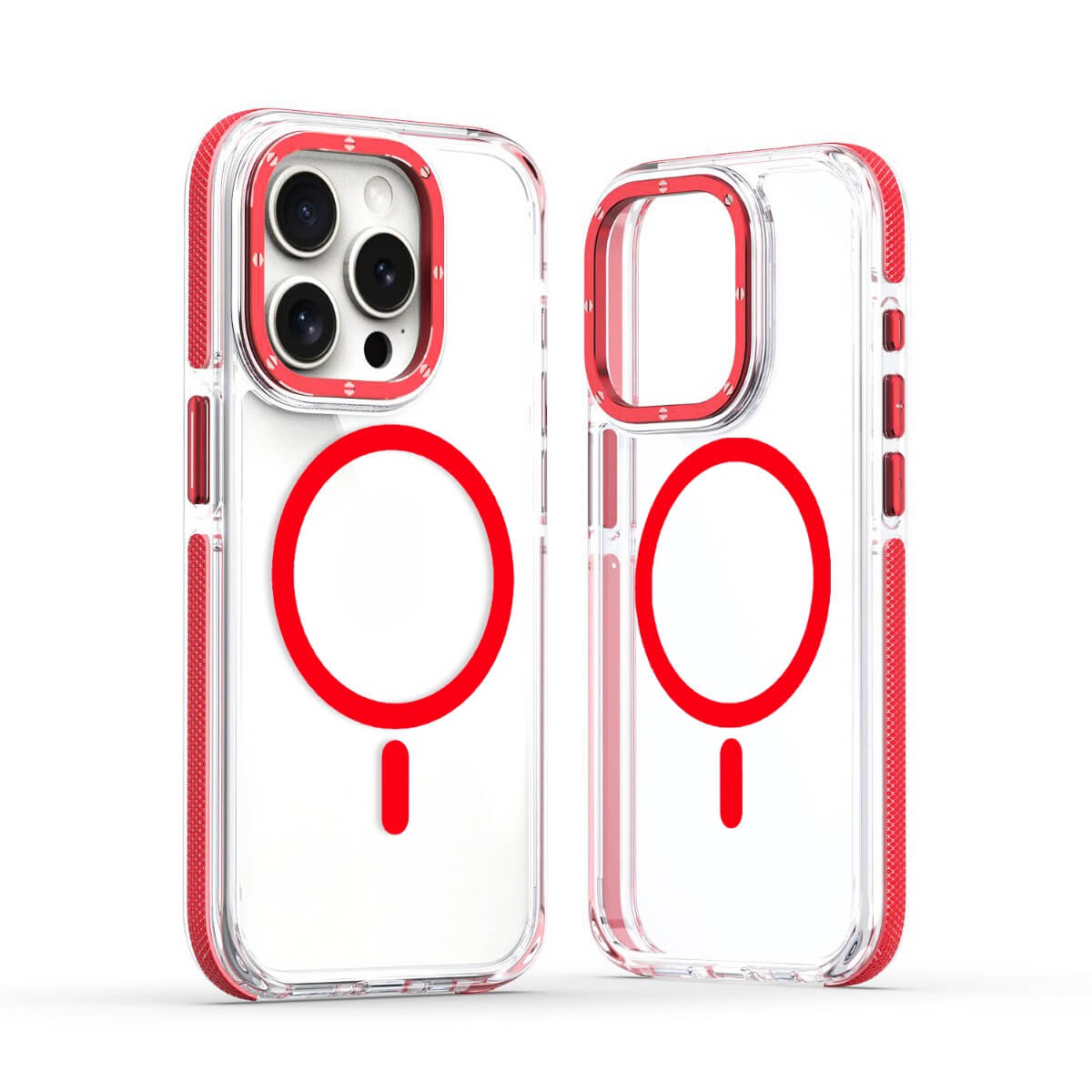 Premium Two-Tone Clear MagSafe Shockproof Phone Case For iPhone 15