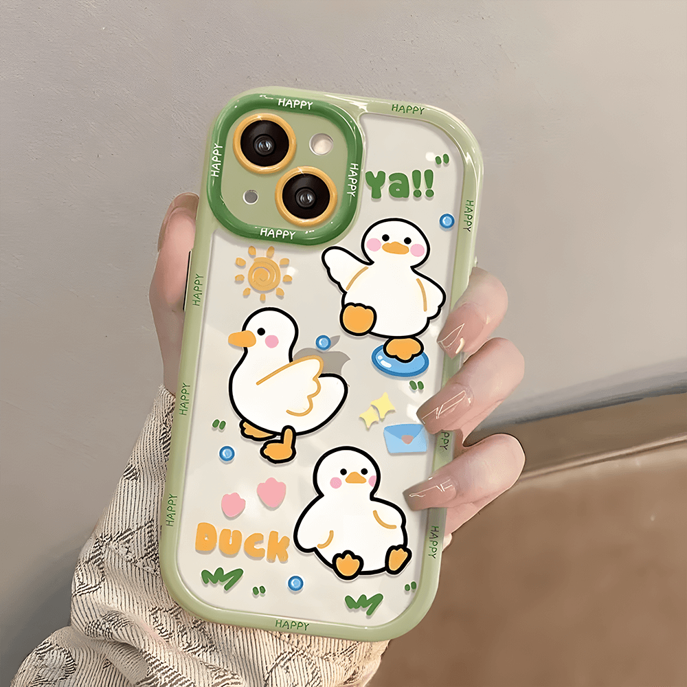 Cute Cat Animal Phone Case Silicone Soft Cover For iPhone 16 & 15 Pro