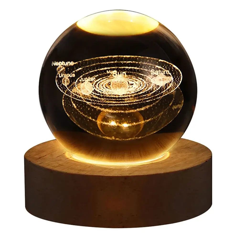 3D Crystal Ball Lamp Galaxy & Planetary Projection USB Night Light