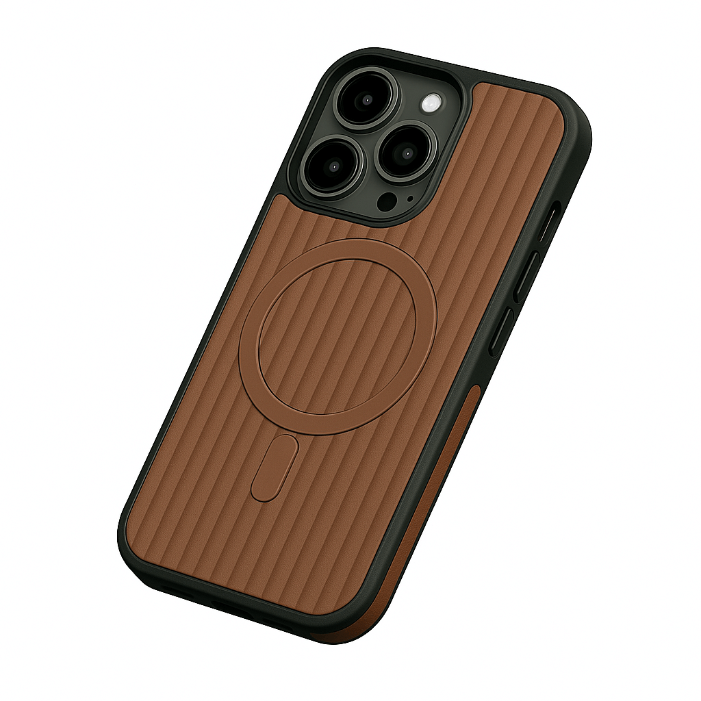 iPhone 15 Pro Case – Luxury Leather Cover with Corrugated Pattern | Pejayz