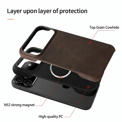 iPhone 17 Pro Max Genuine Retro Cowhide Leather Case | Pejayz