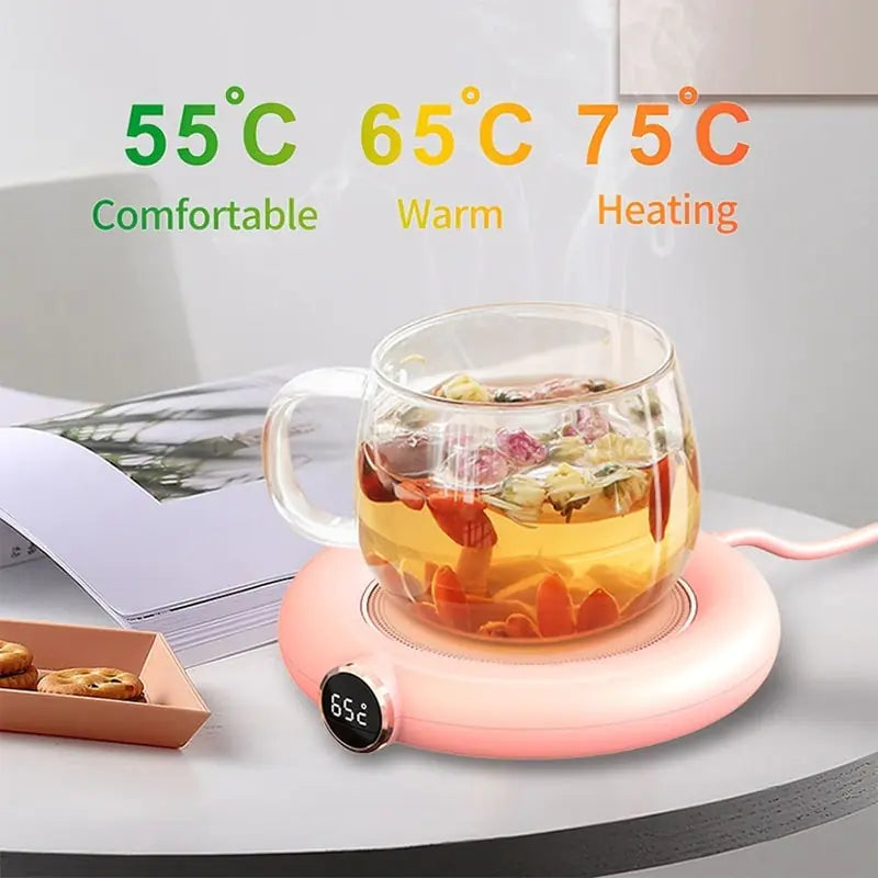 Cup Warmer Portable 3-Gear Thermostatic Heating Coaster